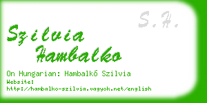 szilvia hambalko business card