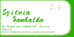 szilvia hambalko business card